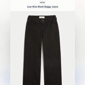 Hollister Low Rise Baggy women size 8 reg jeans black relaxed straight